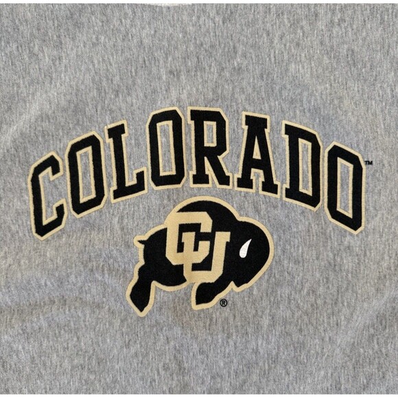 University Of Colorado Custom Distressed Heather Gray Sweatshirt - M - Picture 2 of 6